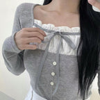 【🖤流行Y2K】Ribbon Slit Top