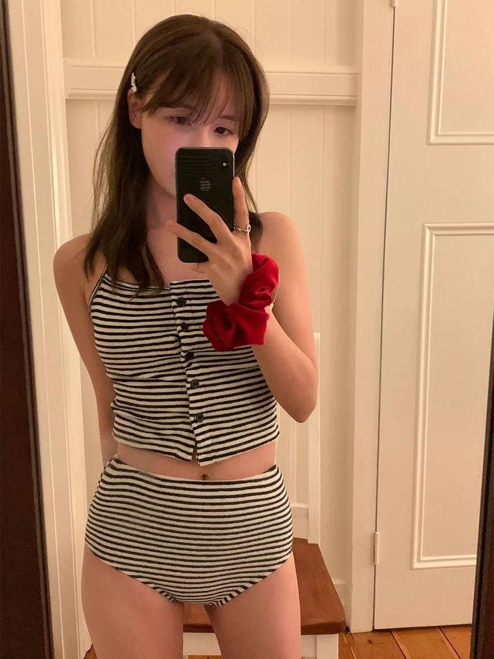 【🩰可愛/斯文】Halter Stripe Bikini