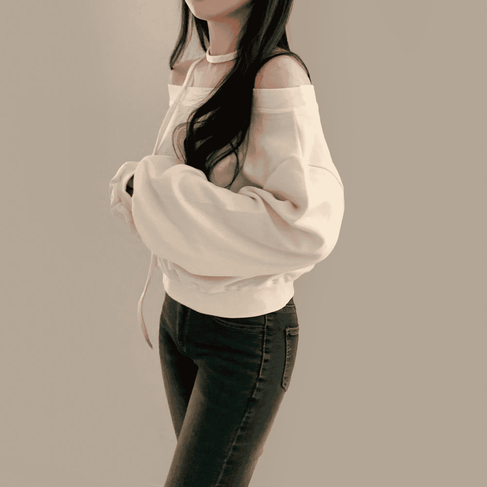 【型格休閒】Off Shoulder Sweatshirt Scarf Set