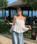 【週末約會】Fluffy Ribbon Frill Top