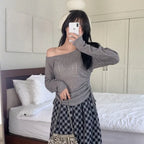 【🩶韓系小性感】Shirring See-Through Knit