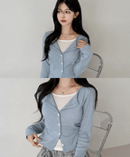 【短袖/長袖】Layered Cardi Set