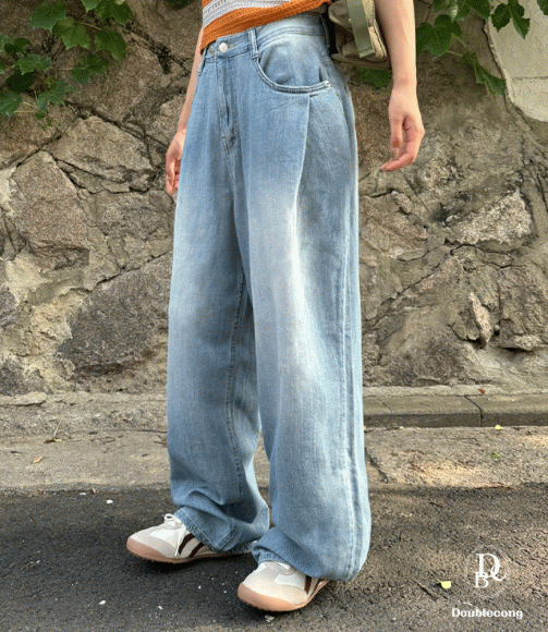 [Summer Fabric] Fresh Pintuck Wide Denim