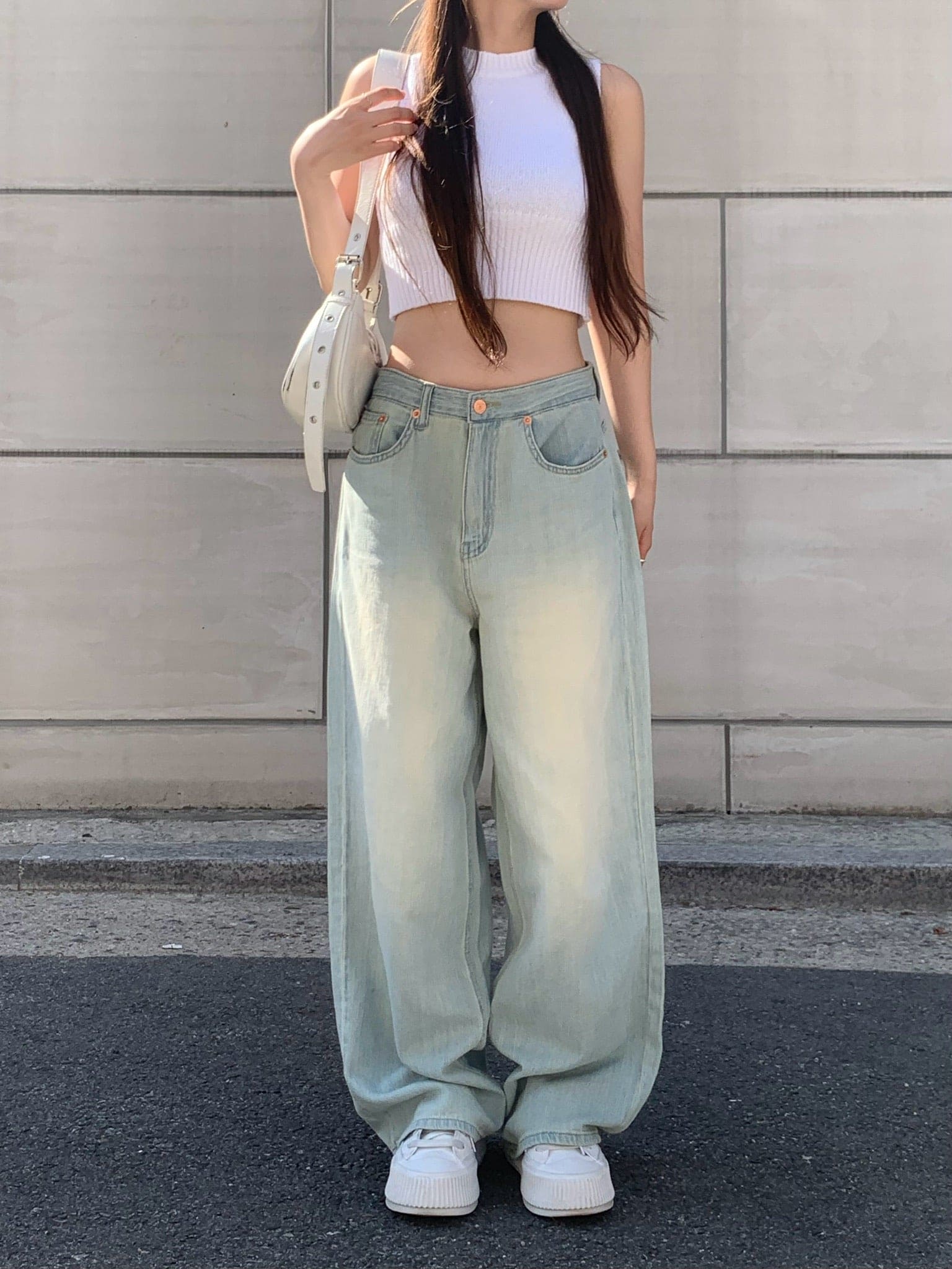 【Y2K Vibe】Cloud Cool Wide Jeans