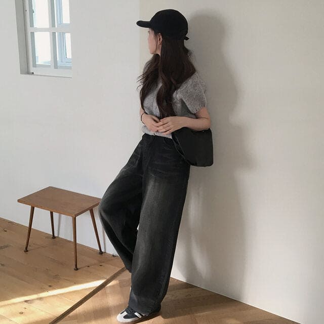 【🖤彎刀褲】Heaven Patch Wide Jeans