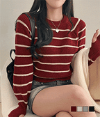 【🍷聖誕新年PICK】條紋保暖寬鬆針織衫