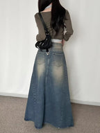 Rocher Maxi Denim Skirt 