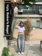 [Summer Fabric] Fresh Pintuck Wide Denim