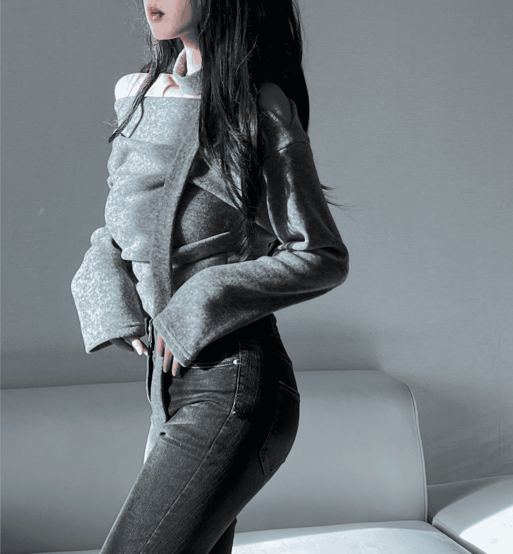 【甜美雪絨】Off-Shoulder Tie Set