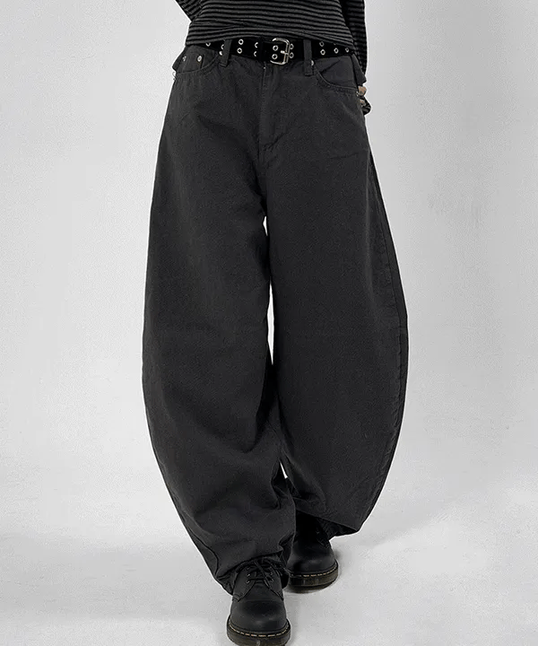 【彎刀神褲】Corset Belt Cotton Pants