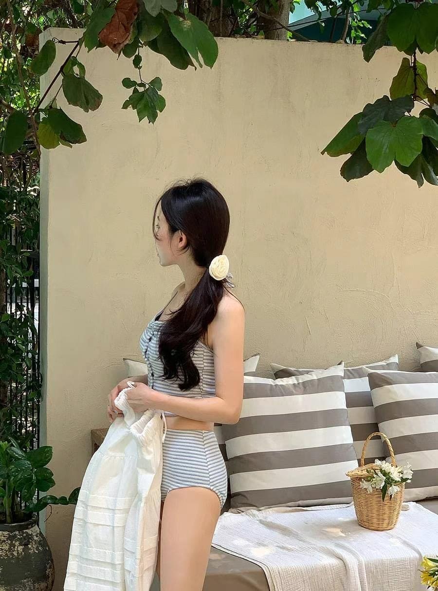 【🩰可愛/斯文】Halter Stripe Bikini