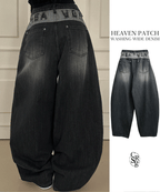 【🖤彎刀褲】Heaven Patch Wide Jeans