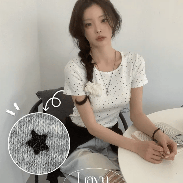 【修身基礎】Star Pattern Slim Tee