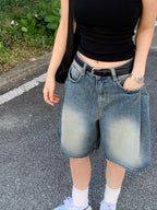 【慵懶風】Balloon Denim Half Pants