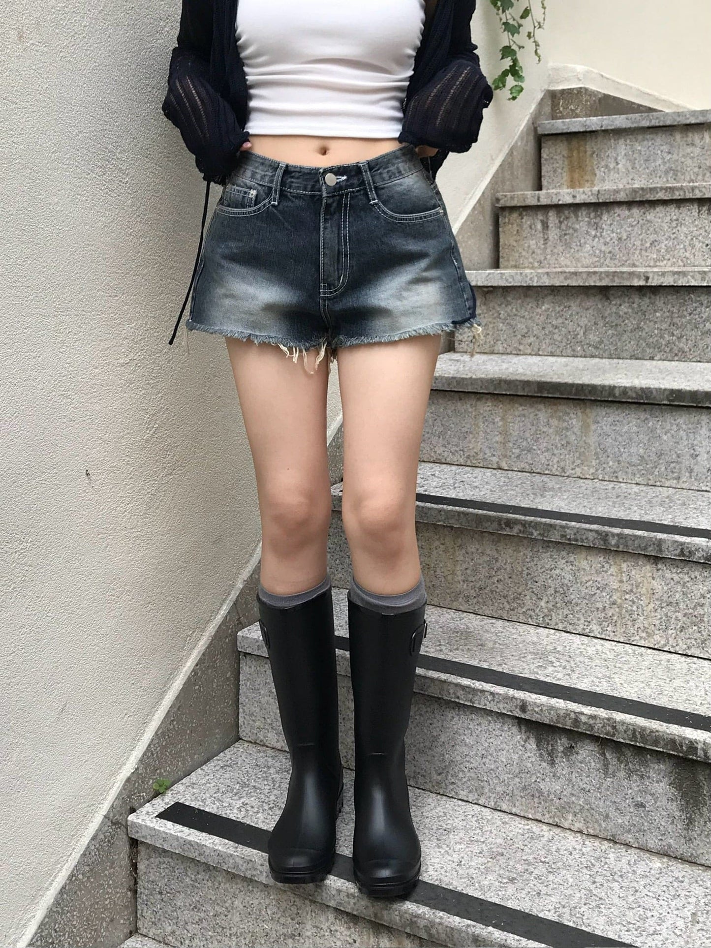 【🩶y2k vibe】Damaged Shorts Denim