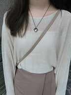 Orders surge! Basic loose-fitting knit long-sleeved shirt