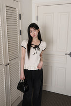 【🖤y​​2k hits】Dot Ruffles Top 