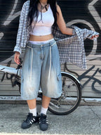 【y2k vibe】Cargo Wide Half Pants