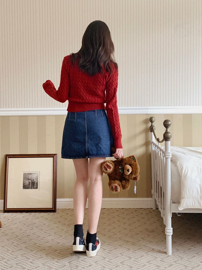 【🌷Soft】Pretzel Cable U-Neck Knit