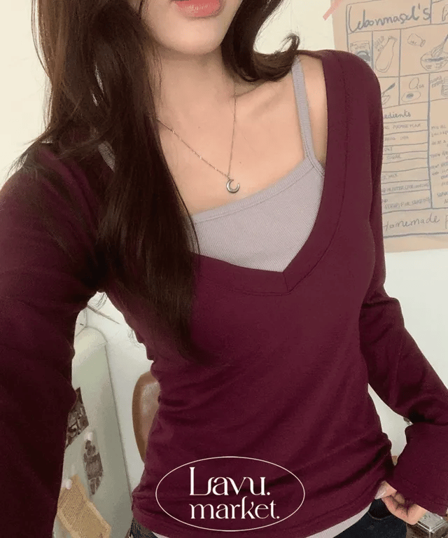 【秋感層疊】Slim Fit Layered Top Set