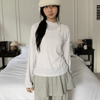 【🩶韓系波點】Polka Dot Neck Top