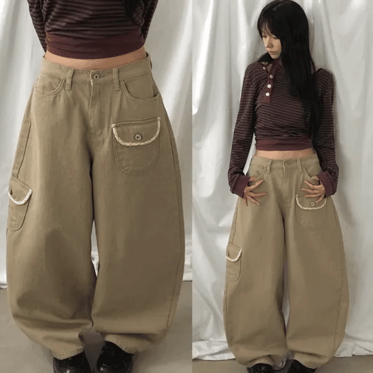 【彎刀神褲】Pocket Detail Cotton Pants
