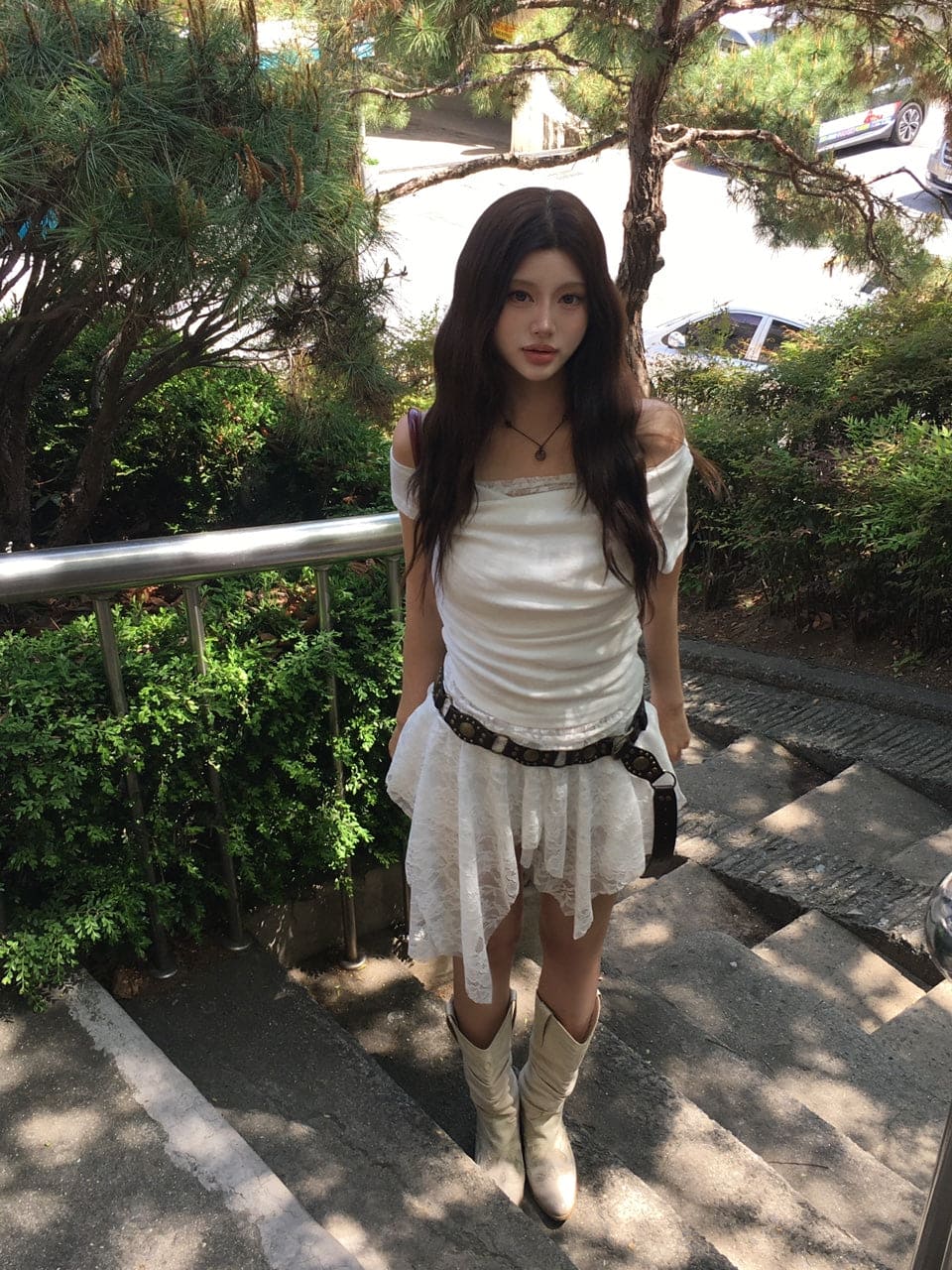 【甜美小性感】Lace Shirring Blouse
