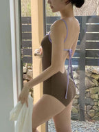 【🤎Simple and Beginner's Guide】Ribbon Back Monokini 