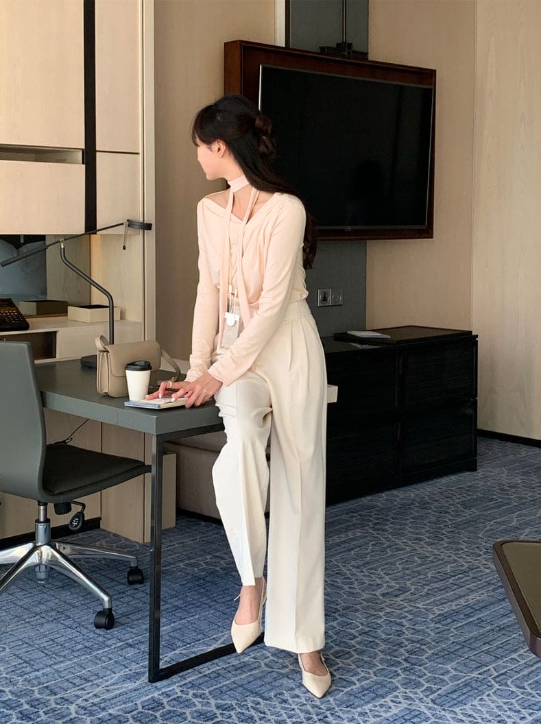 【🩰Ballet Core】Drape Shirring Tie Set