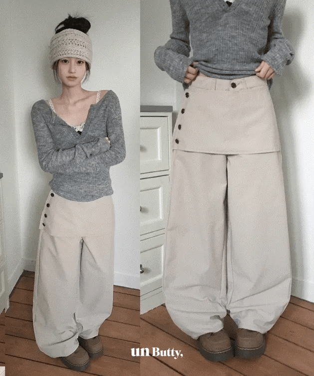 【質感爆棚】Double Layer Wrap Pants