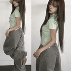 【彎刀神褲】Back Button Wide Pants