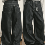 【彎刀神褲】Non-Faded Stud Jeans