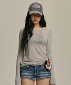 【JISOO同款】STAR WING SHEER LONG SLEEVE