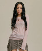 【JISOO同款】STAR WING SHEER LONG SLEEVE