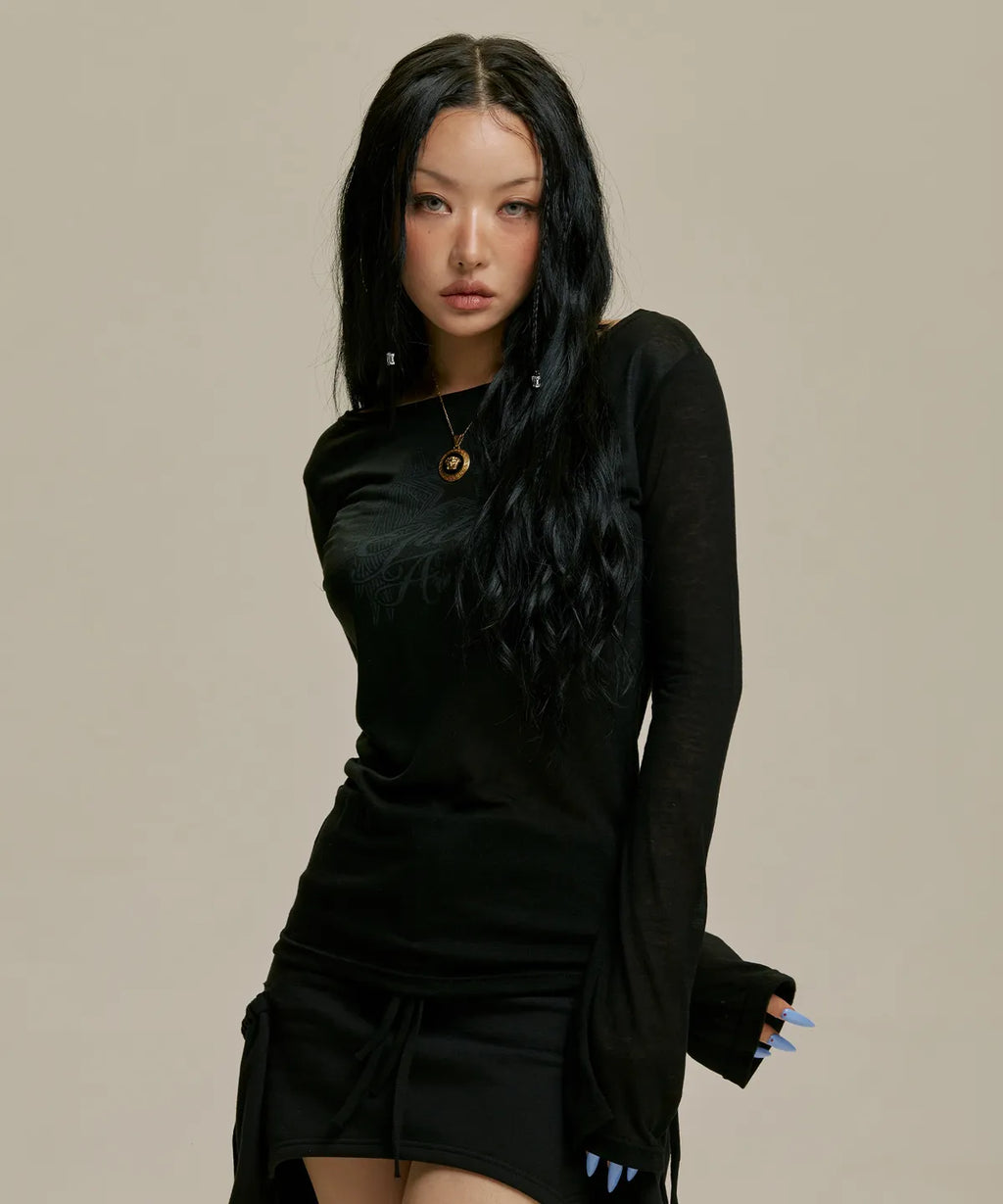 【JISOO同款】STAR WING SHEER LONG SLEEVE