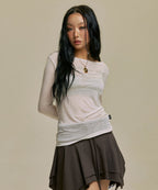 【🤍Same as JENNIE】LETTERING SHEER LONG SLEEVE 