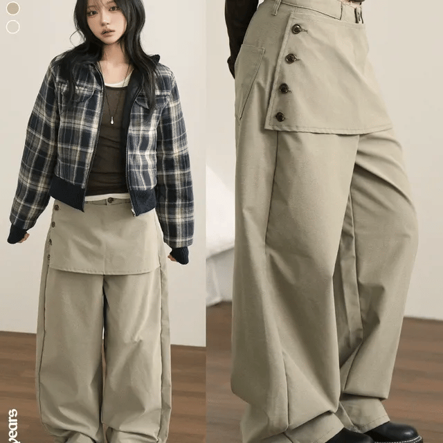 【質感爆棚】Double Layer Wrap Pants