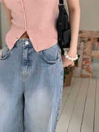 [Lazy Style] Pintuck Balloon Wide Denim