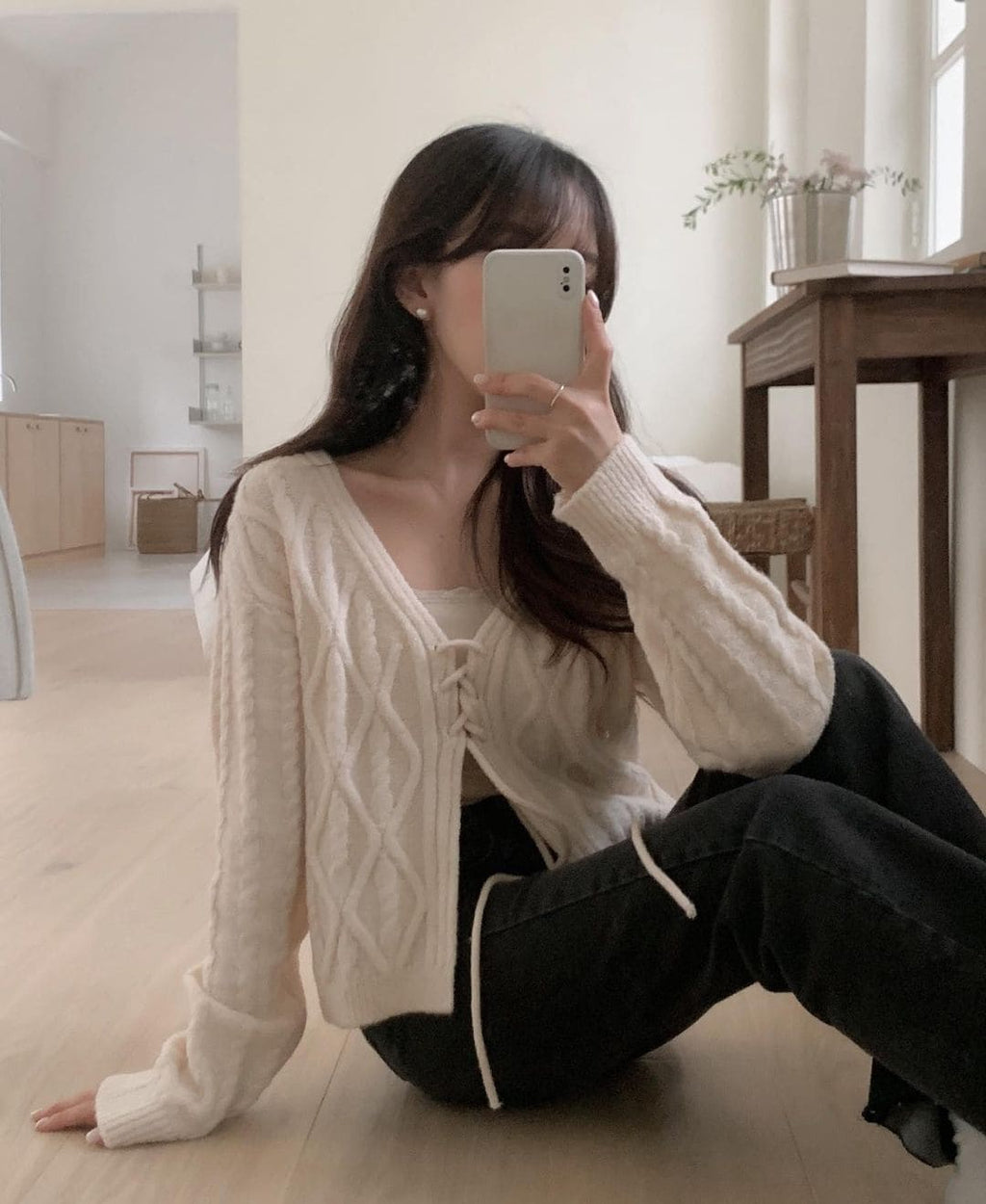 Palette Eyelet Ribbon Cardigan