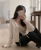 Palette Eyelet Ribbon Cardigan