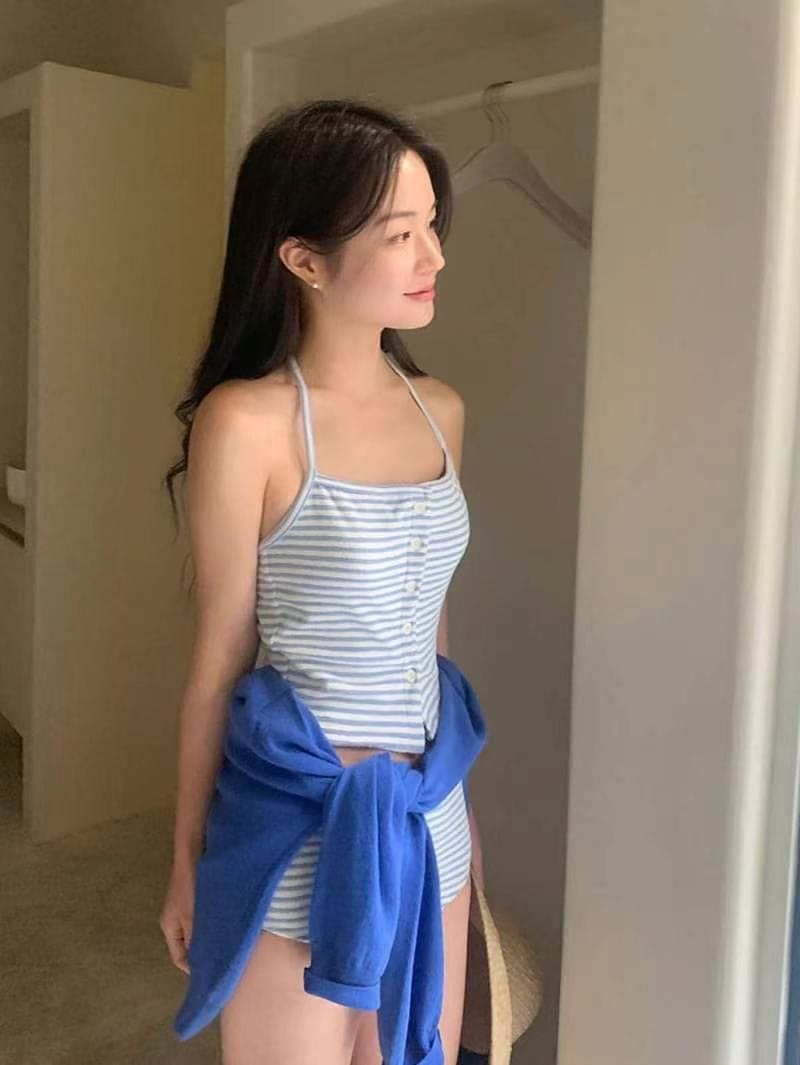 【🩰可愛/斯文】Halter Stripe Bikini