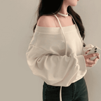 【型格休閒】Off Shoulder Sweatshirt Scarf Set