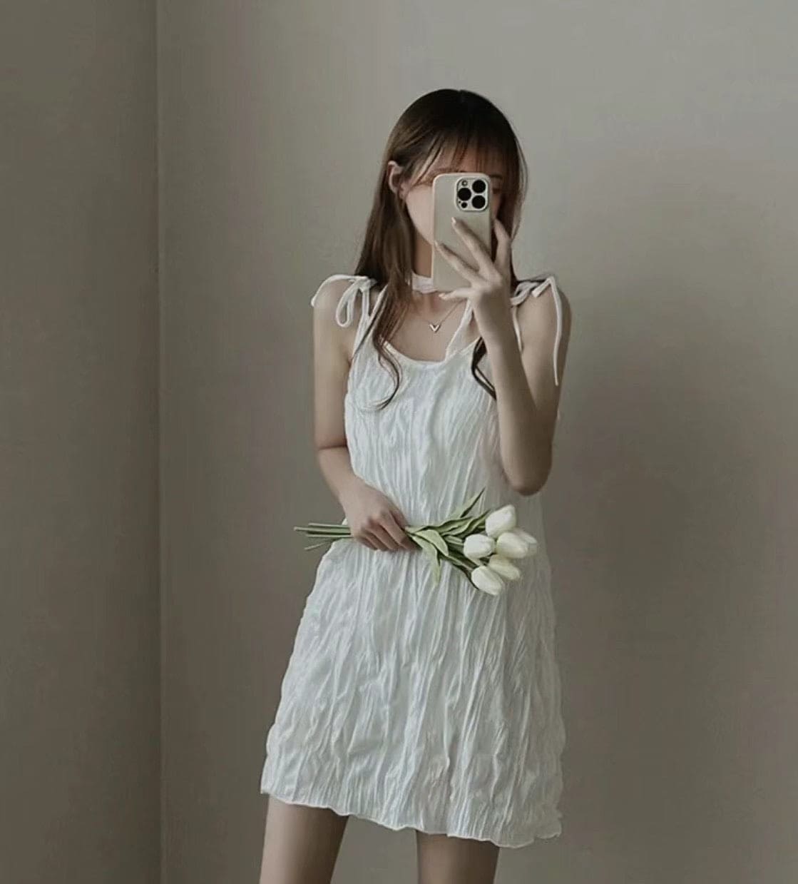 【Sweet and Girlish】Ruffled Dress Set