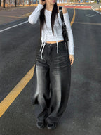 【🖤彎刀褲】Heaven Patch Wide Jeans