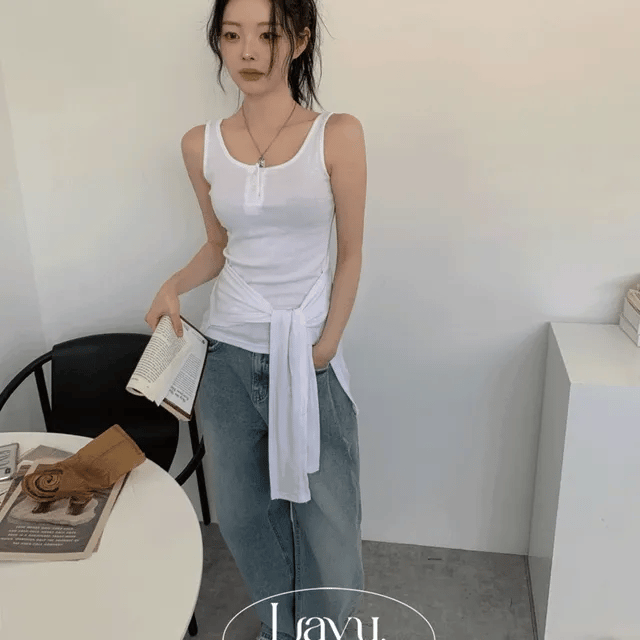 【🩶y2k背心】Wrap Slim Sleeveless