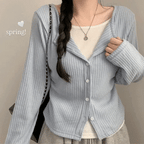 【短袖/長袖】Layered Cardi Set