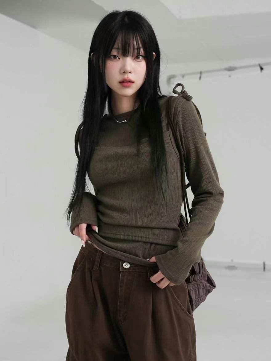 【🤎y2k vibe】Layered Top Set 