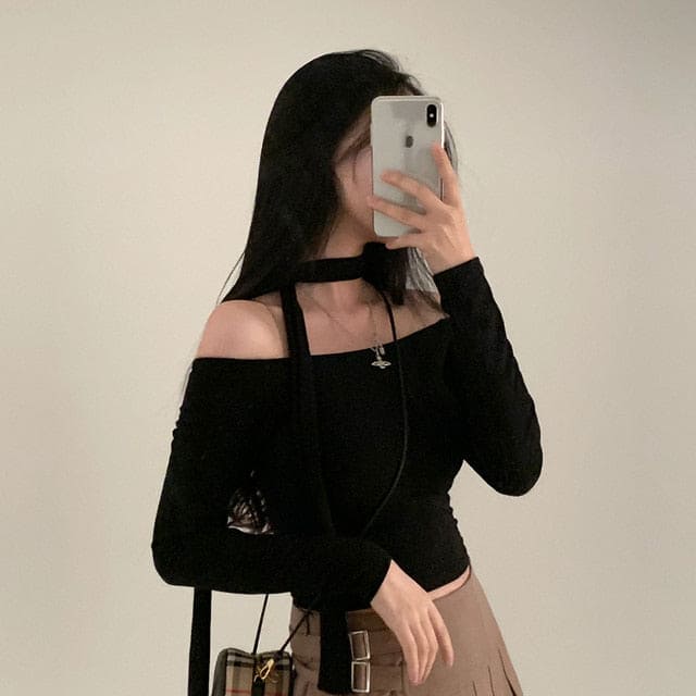 Tie Strap Off Shoulder Set 