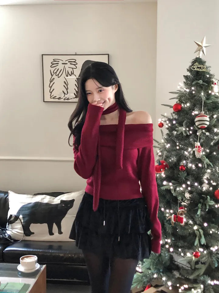 Breezy Off Shoulder Scarf Set