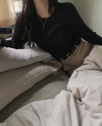 Korean-made! Slim Fit Knit Tee